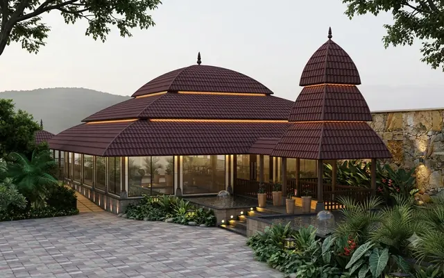 Garden pavilion landscape 3D render