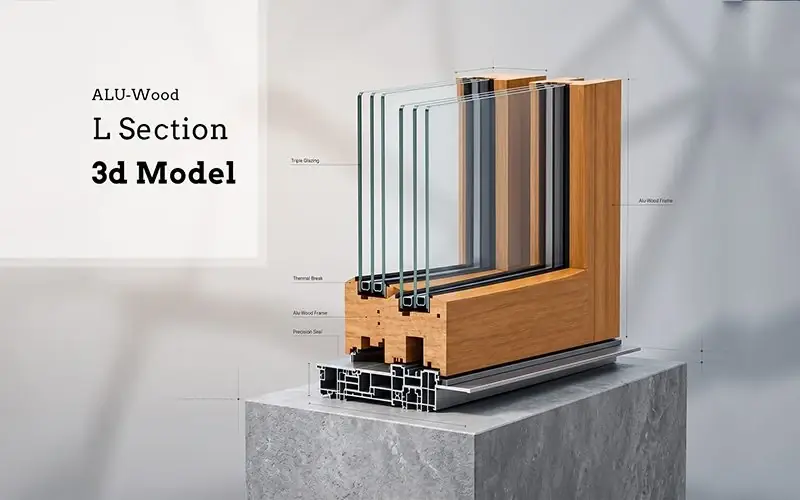ALU-Wood L Section door and window 3D model