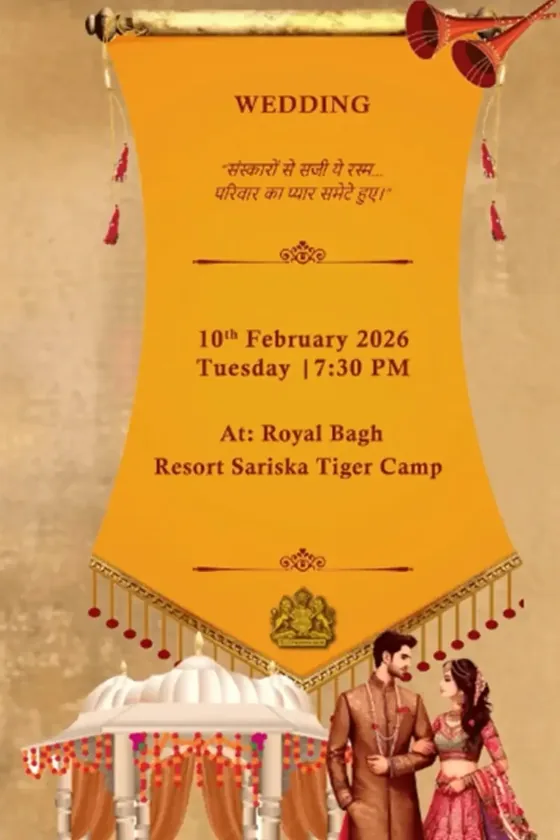 Royal Rajasthani Wedding invitation thumbnail