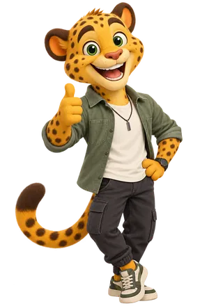 TriXX — Seal of Approval pose, smiling with a thumbs-up